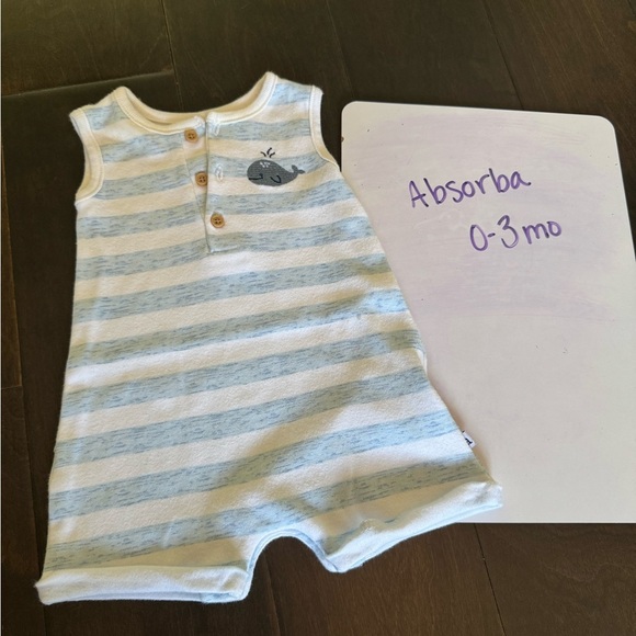 Absorba Blue and White Whale Romper - Picture 1 of 3